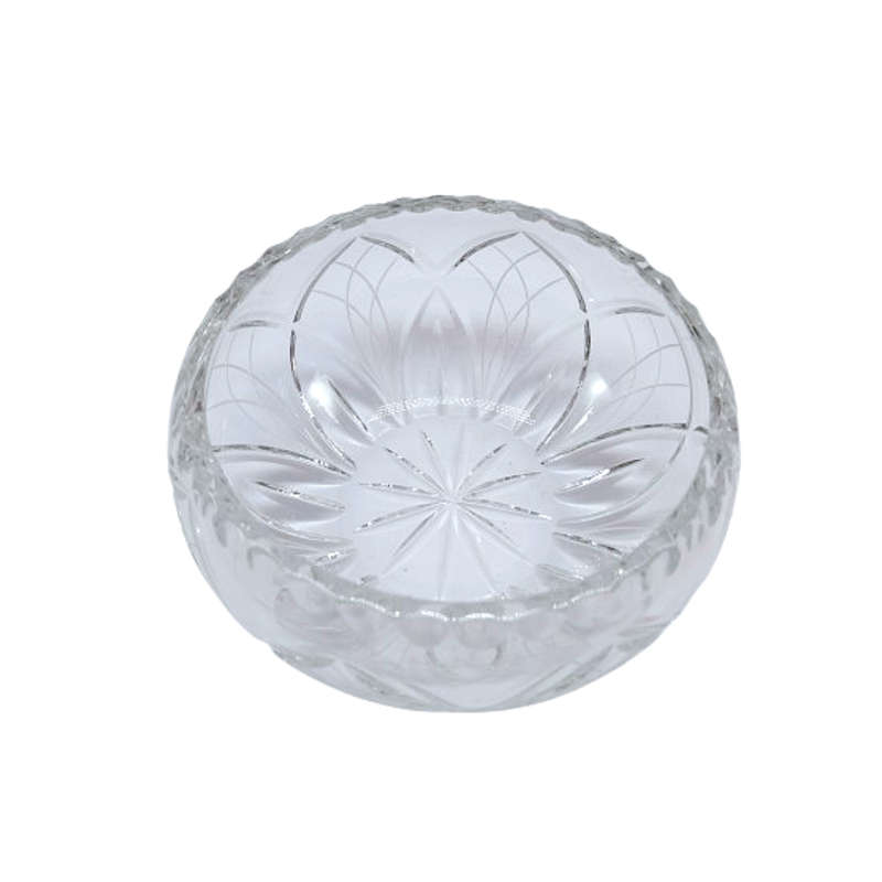 Great Quality Lead Cut Crystal Etched Round Dish Bowl