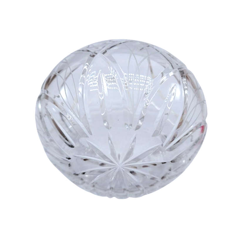 Great Quality Lead Cut Crystal Etched Round Dish Bowl
