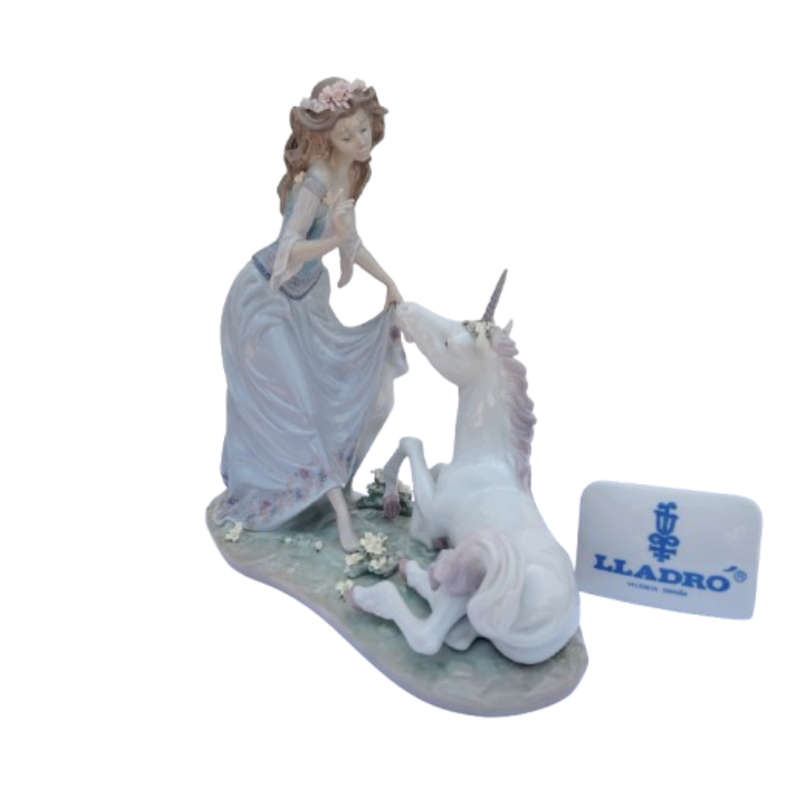 Lladro Rare Figurine Princess and the Unicorn #1755
