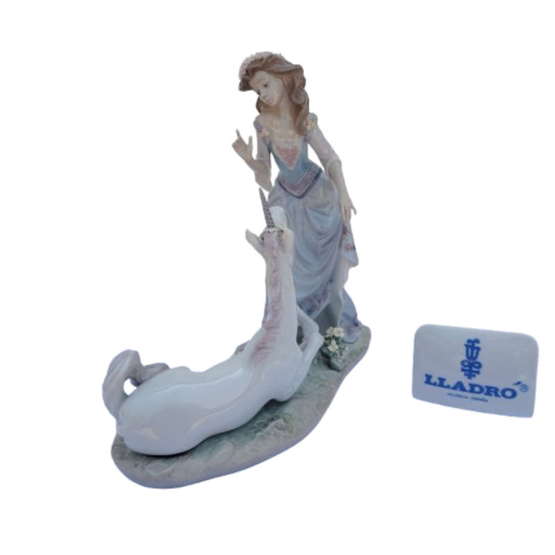 Lladro Rare Figurine Princess and the Unicorn #1755