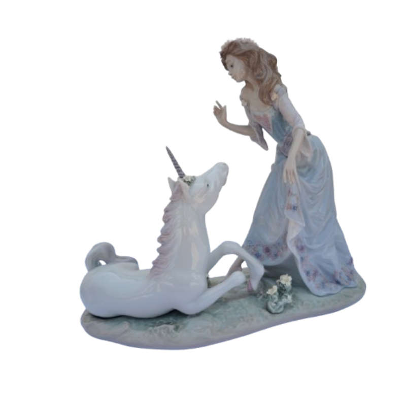 Lladro Rare Figurine Princess and the Unicorn #1755
