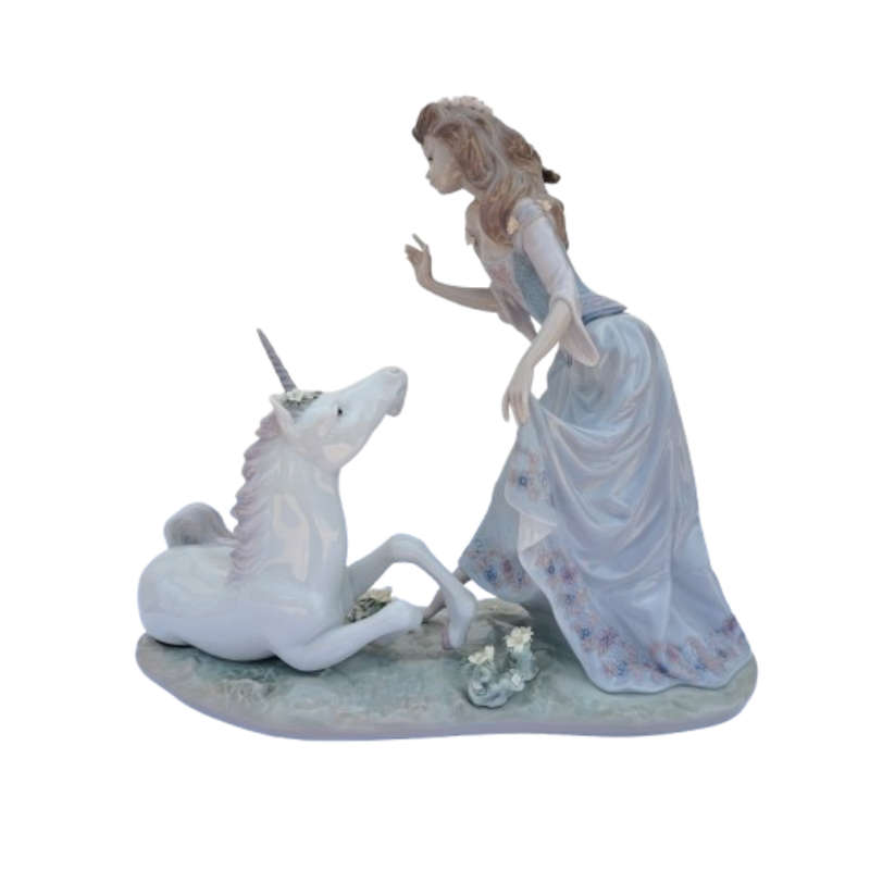 Lladro Rare Figurine Princess and the Unicorn #1755