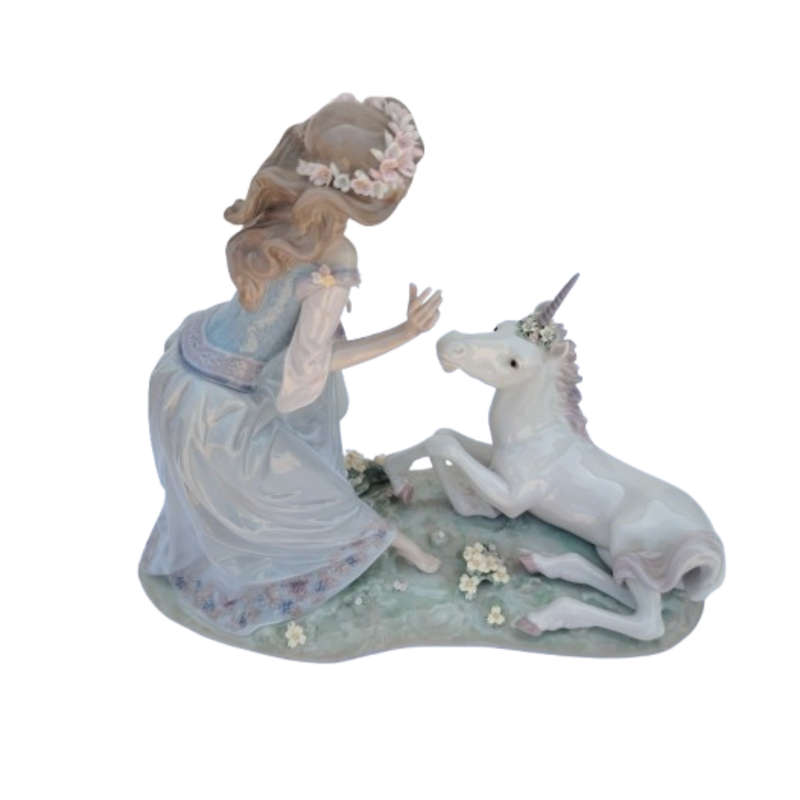 Lladro Rare Figurine Princess and the Unicorn #1755