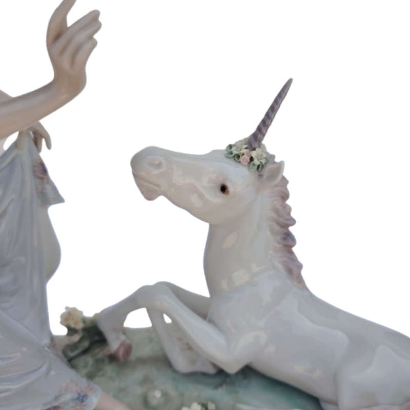 Lladro Rare Figurine Princess and the Unicorn #1755
