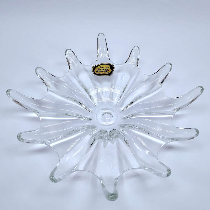 Lux Glass Faconne Main Austria Starfish Centerpiece Bowl