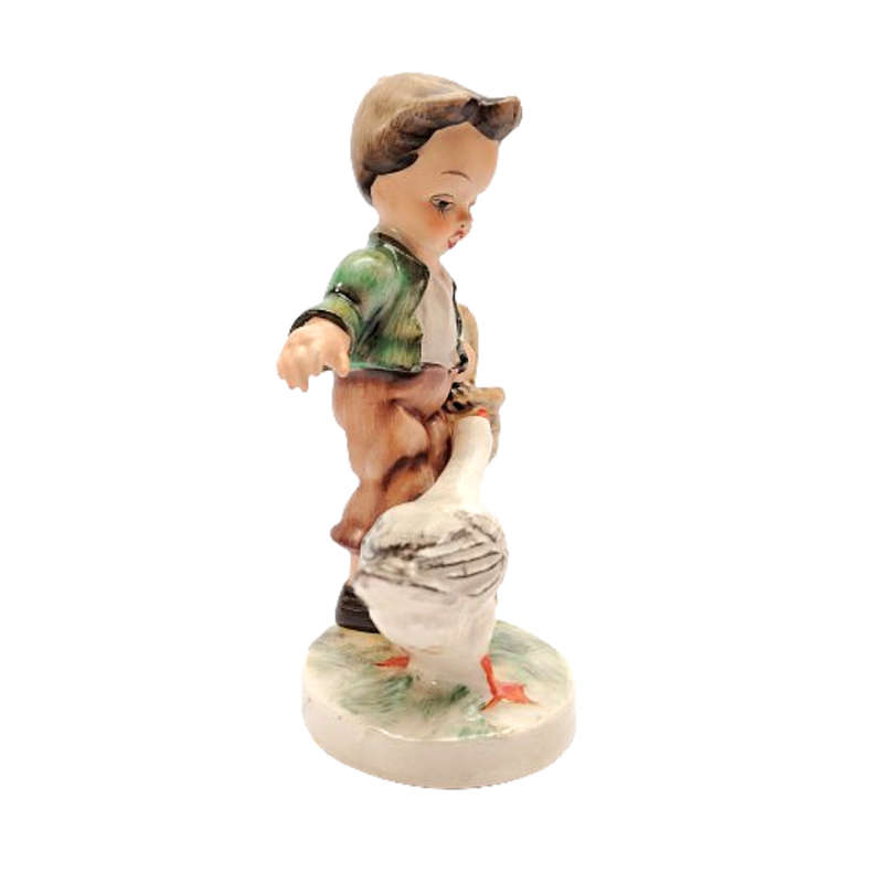 Friedel Bavaria Made In Western Germany Boy with Goose Figurine