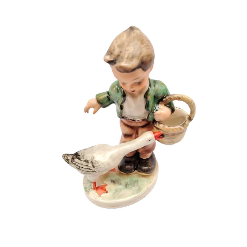 Friedel Bavaria Made In Western Germany Boy with Goose Figurine