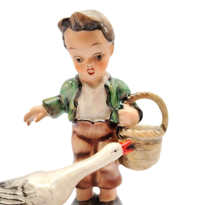Friedel Bavaria Made In Western Germany Boy with Goose Figurine