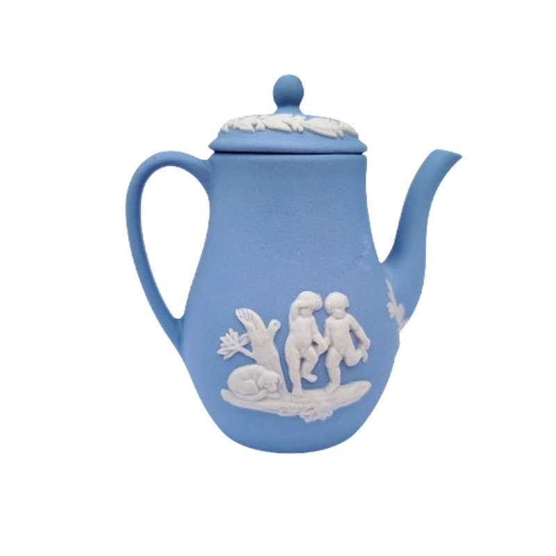Vintage Wedgwood Blue Jasper Miniature Tea Coffee Set