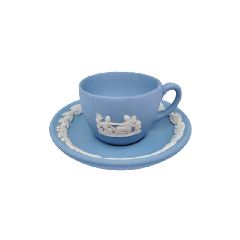 Vintage Wedgwood Blue Jasper Miniature Tea Coffee Set