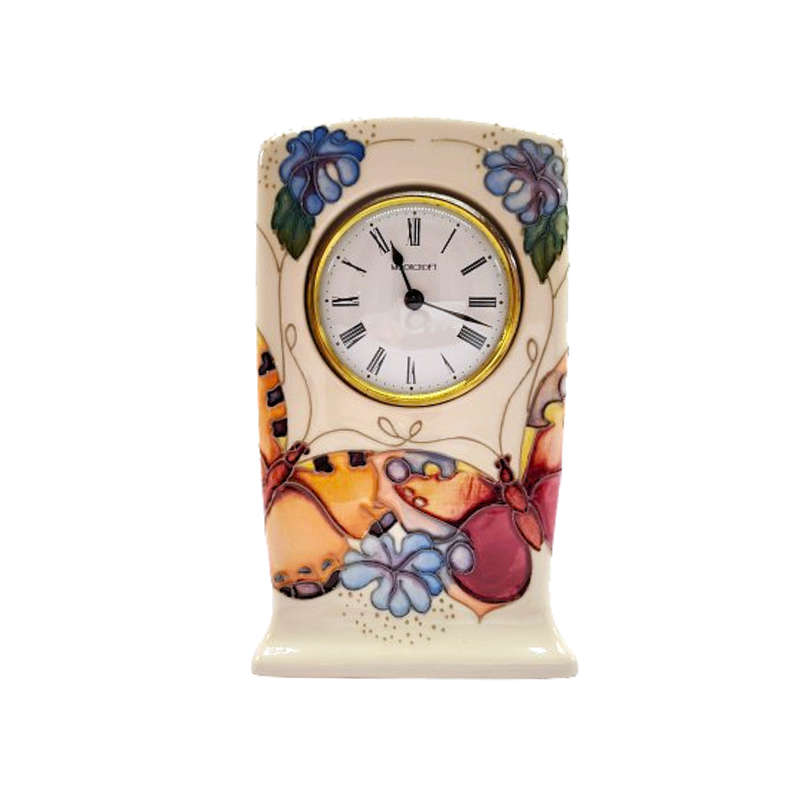 Moorcroft porcelain Butterfly clock case