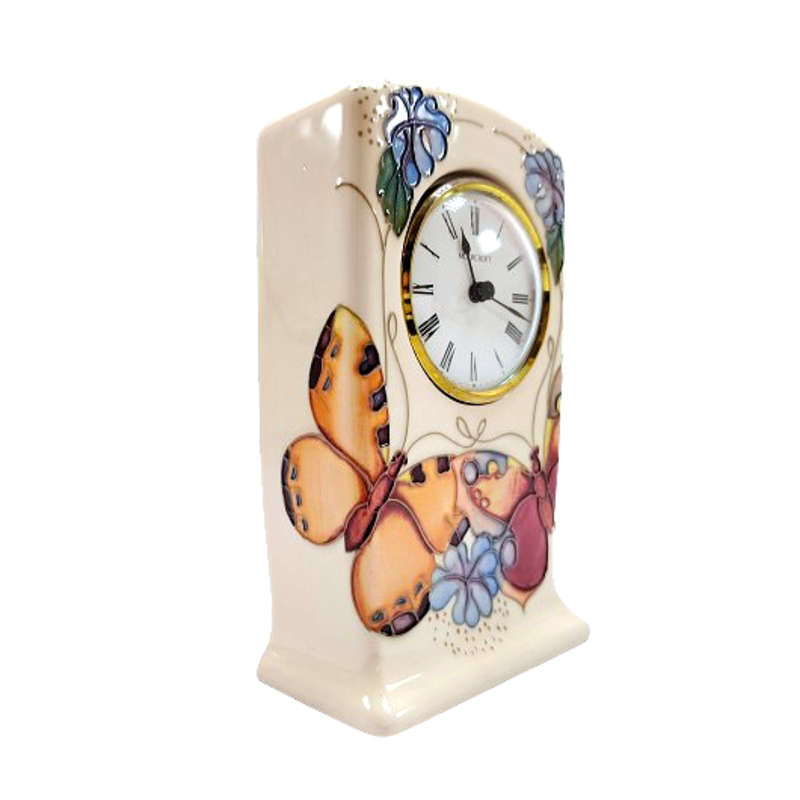Moorcroft porcelain Butterfly clock case