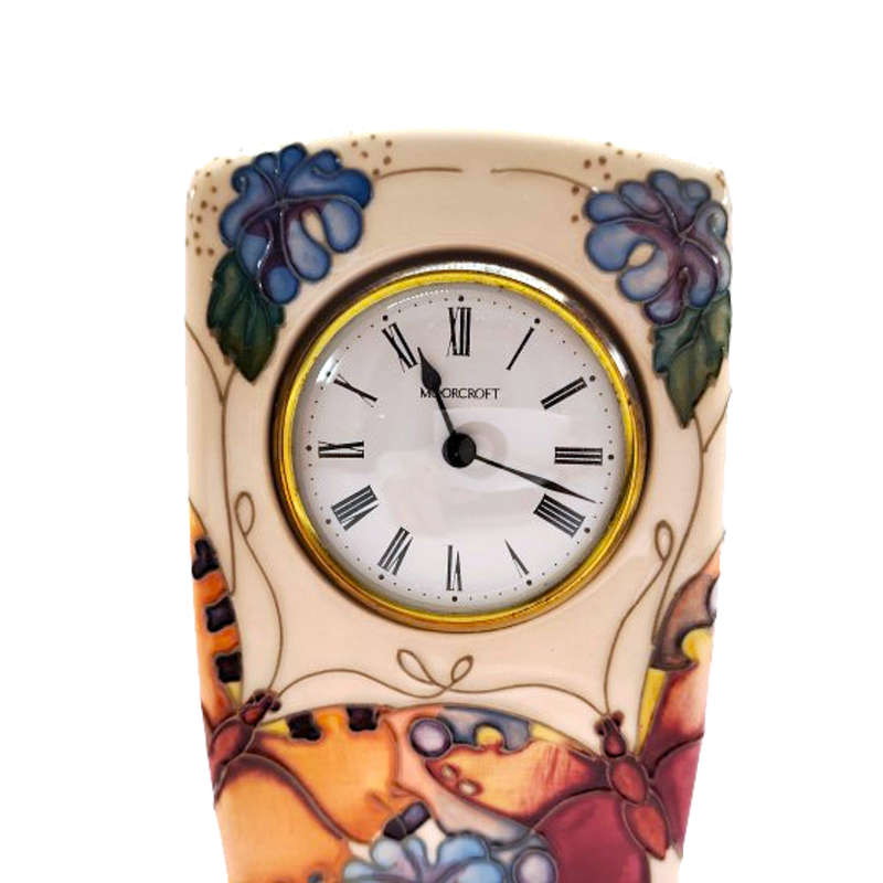Moorcroft porcelain Butterfly clock case
