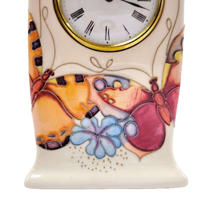 Moorcroft porcelain Butterfly clock case