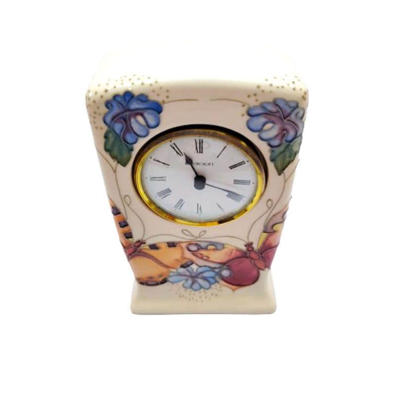 Moorcroft porcelain Butterfly clock case