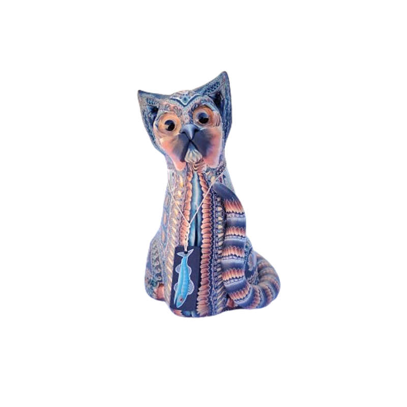 Jon Stuart Anderson Millefiori Fimo Cat Figurine
