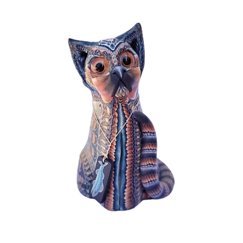 Jon Stuart Anderson Millefiori Fimo Cat Figurine
