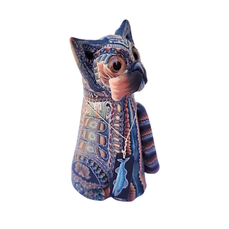 Jon Stuart Anderson Millefiori Fimo Cat Figurine
