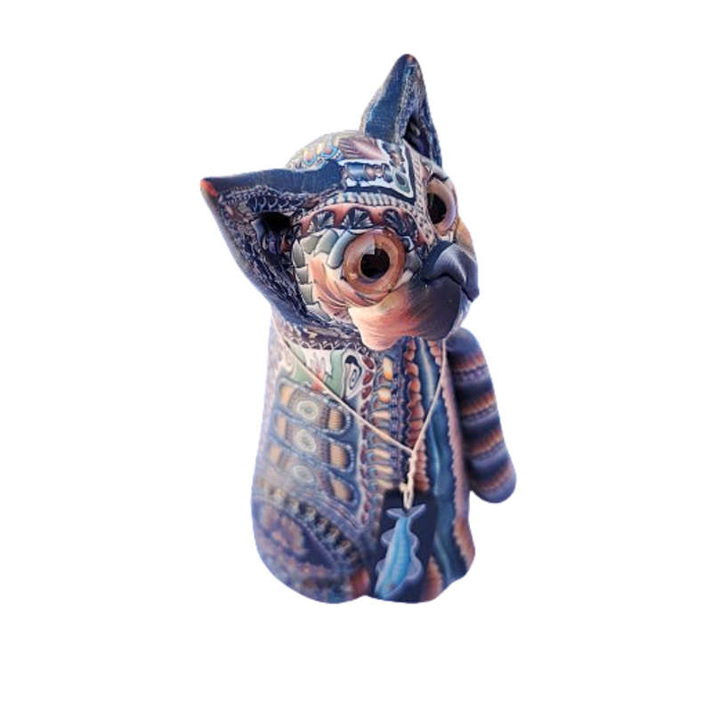Jon Stuart Anderson Millefiori Fimo Cat Figurine