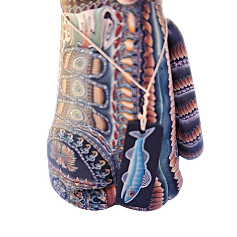 Jon Stuart Anderson Millefiori Fimo Cat Figurine