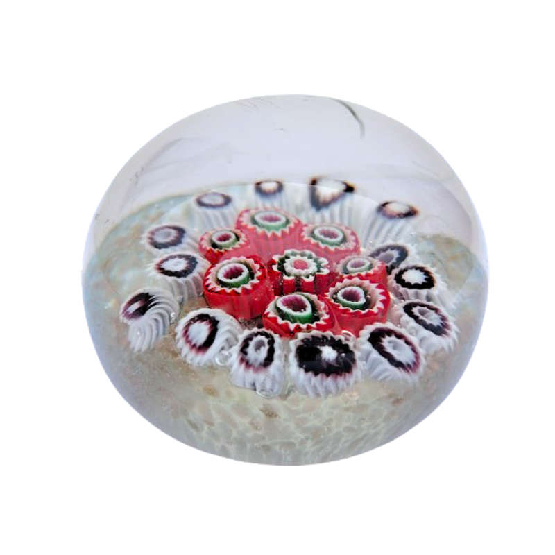 Stunning Vintage  Millefiori  Glass Paperweight