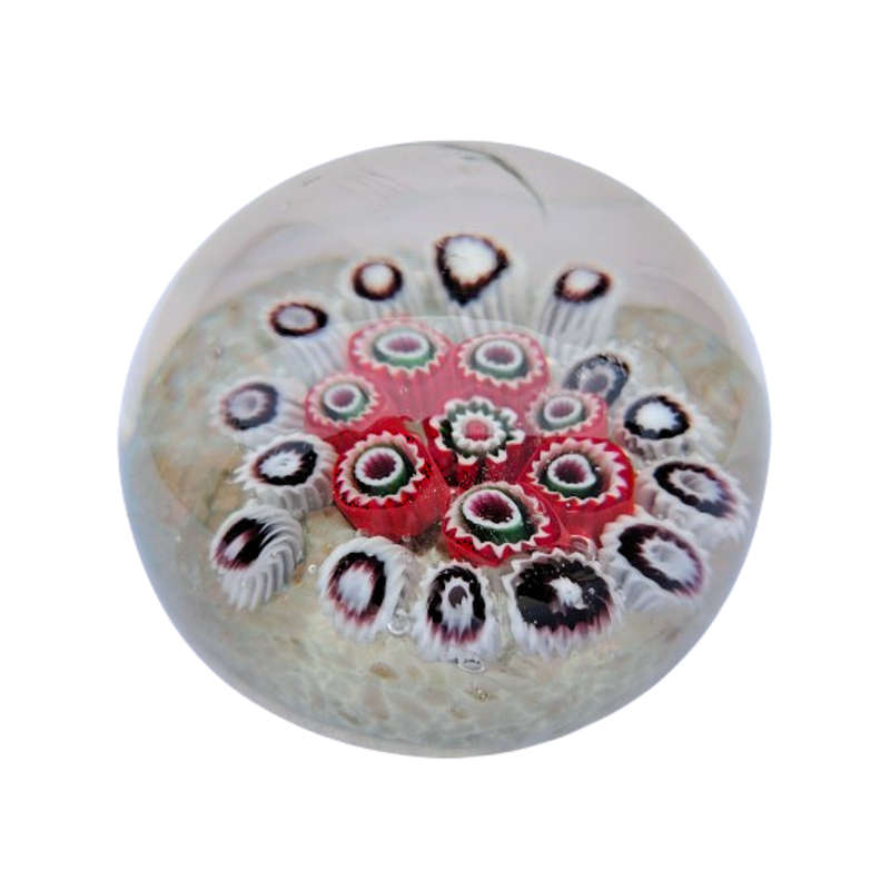 Stunning Vintage  Millefiori  Glass Paperweight