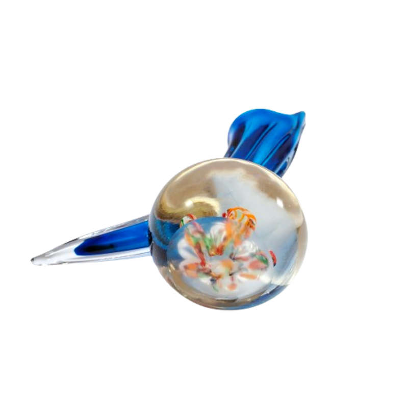 Lenwile Ardalt Art Glass Blue Vase Millefiori Paperweight