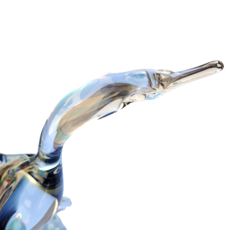 Impressive Size Murano Hand Blown Smokey Grey and Clear Goose