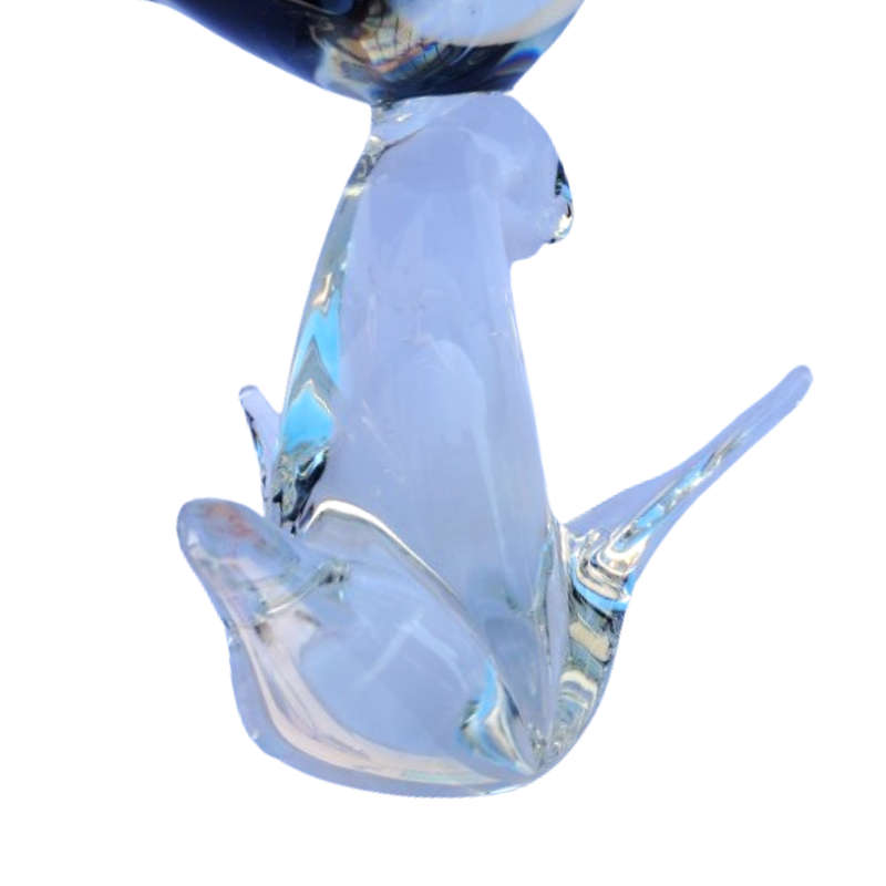 Impressive Size Murano Hand Blown Smokey Grey and Clear Goose