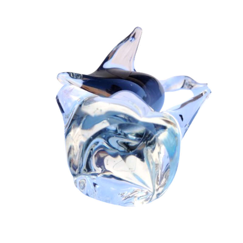 Impressive Size Murano Hand Blown Smokey Grey and Clear Goose
