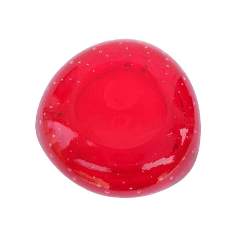 Murano Deep Red with Bubbles Art Glass Bowl ashtray