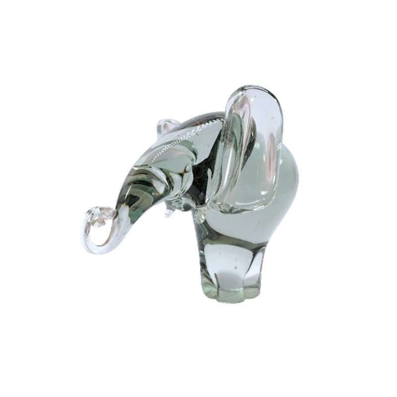 Art Ngwenya Glass Baby Elephant Paperweight Swaziland