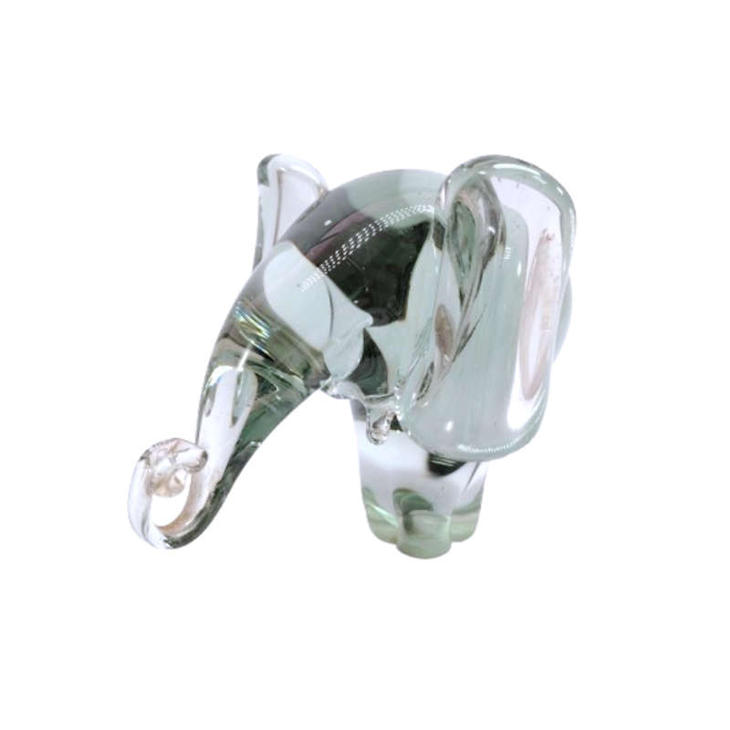 Art Ngwenya Glass Baby Elephant Paperweight Swaziland