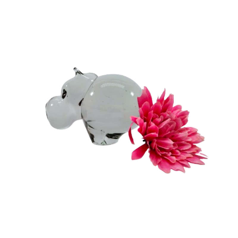 Art Ngwenya Glass Hippo Paperweight Swaziland