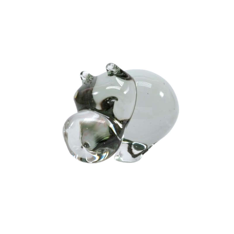 Art Ngwenya Glass Hippo Paperweight Swaziland