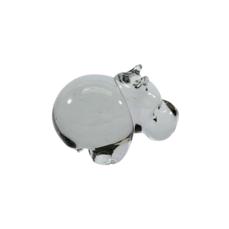 Art Ngwenya Glass Hippo Paperweight Swaziland