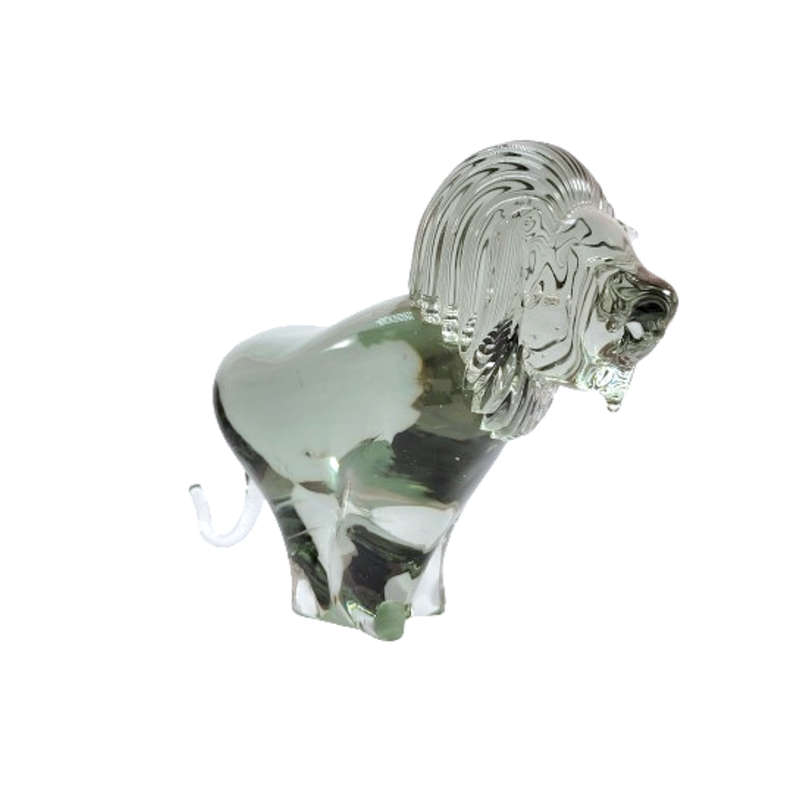 Art Ngwenya Glass Large And Heavy Lion Paperweight Swaziland