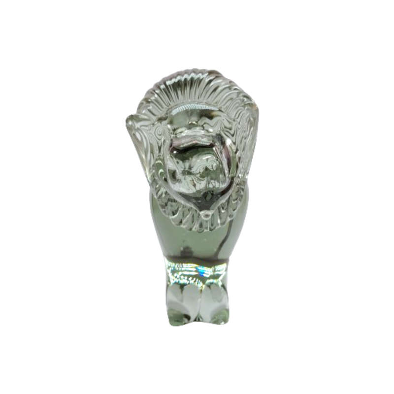 Art Ngwenya Glass Large And Heavy Lion Paperweight Swaziland