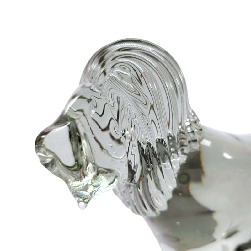 Art Ngwenya Glass Large And Heavy Lion Paperweight Swaziland