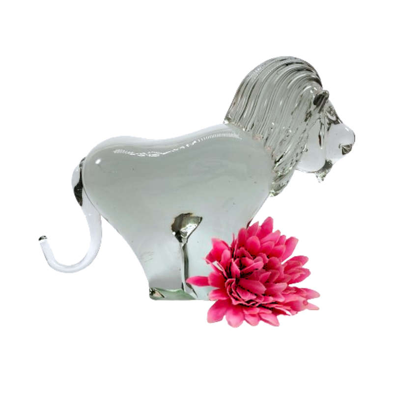 Art Ngwenya Glass Large And Heavy Lion Paperweight Swaziland