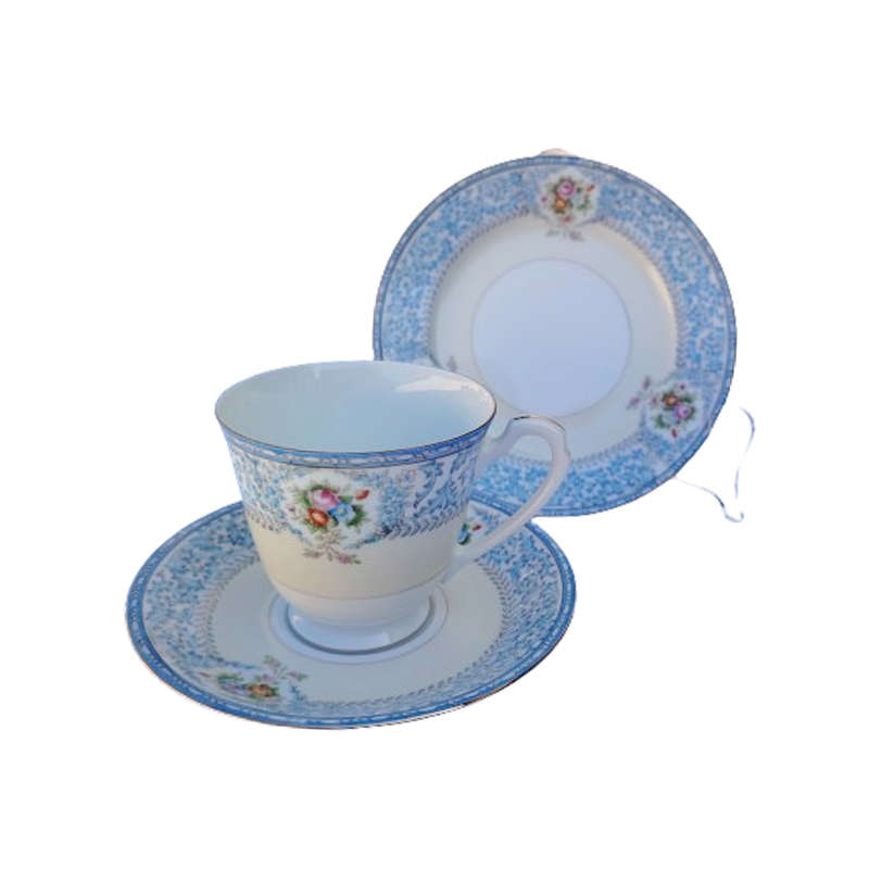 Noritake Blue and Yellow 3 x Trio's