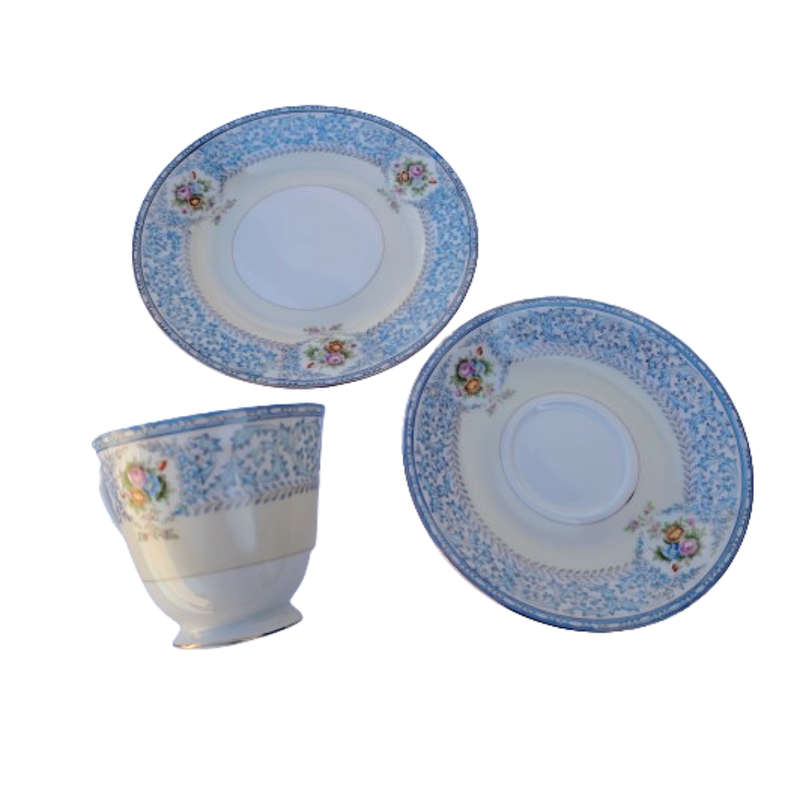 Noritake Blue and Yellow 3 x Trio's