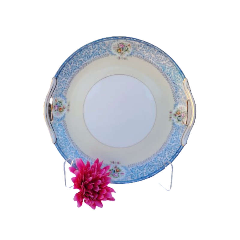 Noritake Blue and Yellow Large Cake Plate