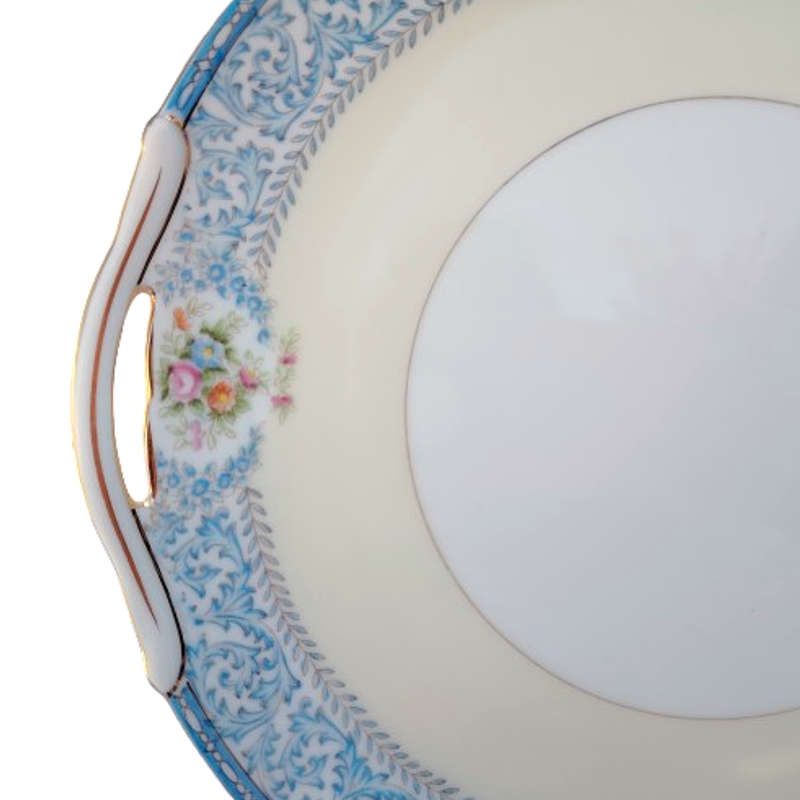 Noritake Blue and Yellow Large Cake Plate