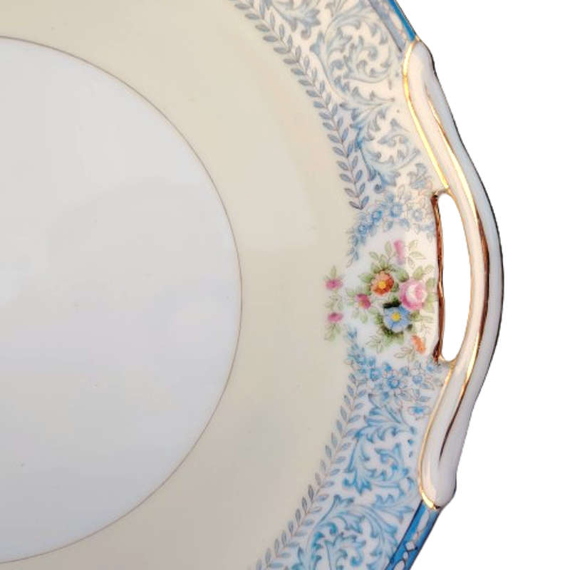 Noritake Blue and Yellow Large Cake Plate