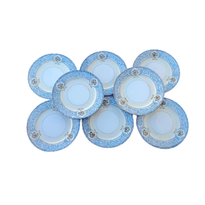 Noritake Blue and Yellow 8 x Side Plates