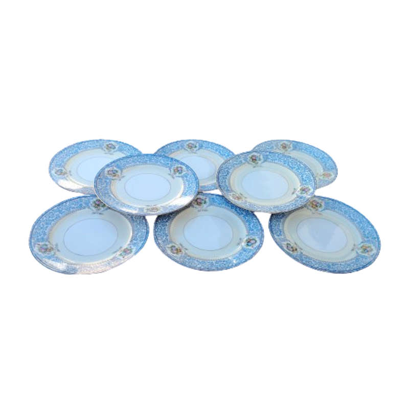 Noritake Blue and Yellow 8 x Side Plates