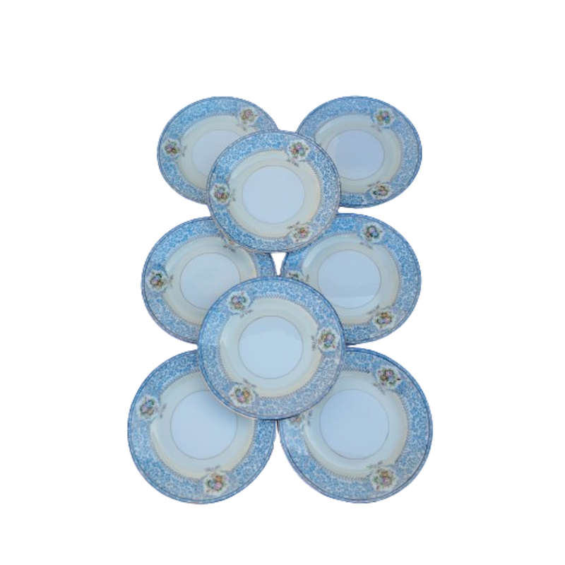 Noritake Blue and Yellow 8 x Side Plates