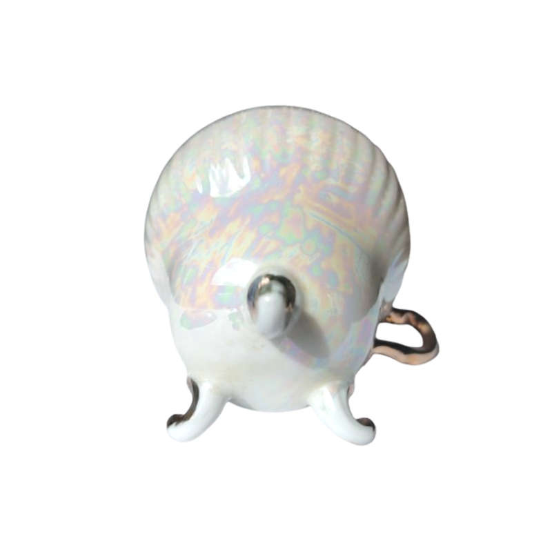 Beautiful Pearl Effect Footed cups and saucers Duo's