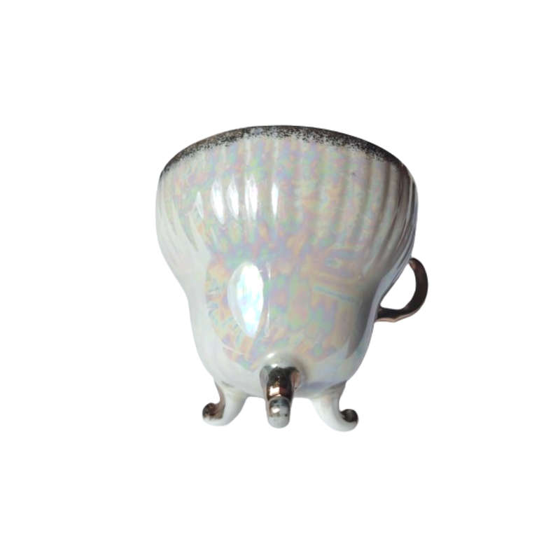 Beautiful Pearl Effect Footed cups and saucers Duo's